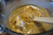 Fold whipped cream mixture into the marscapone egg mixture. Don't over stir, or you'll loose the fluffy consistency.